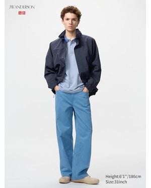 Uniqlo Wide Straight Colour Jeans - Blue