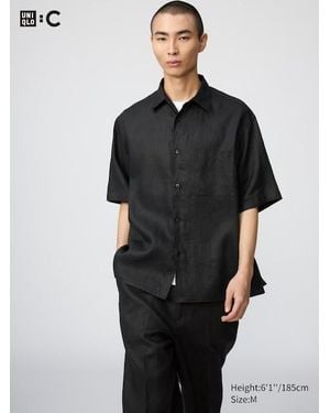 Uniqlo 100% Premium Linen Oversized Shirt - Black