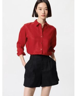 Uniqlo 100% Premium Linen Shirt - Red