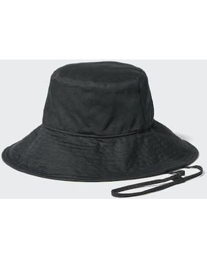 Uniqlo Uv Protection Cotton Linen Wide Brim Hat - Black