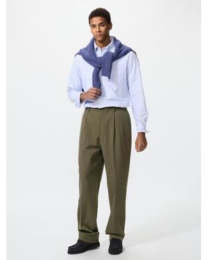 Uniqlo Pleated Wide Trousers (Longer) - Blue