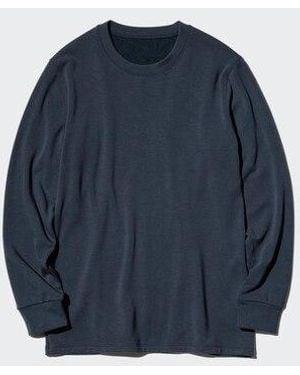 Uniqlo Heattech Ultra Warm Crew Neck T-Shirt (Long Sleeve) - Blue