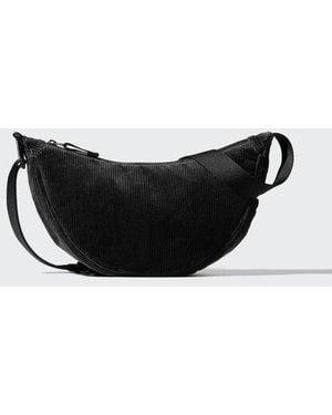 Uniqlo Round Mini Shoulder Bag (Corduroy) - Black