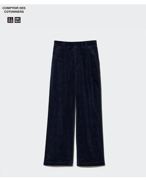 Uniqlo Pantaloni Ampi Velluto A Coste - Blu