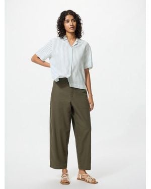 Uniqlo Linen Cotton Tapered Trousers - Green