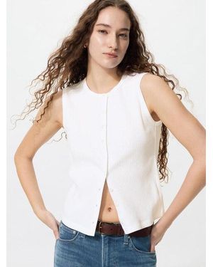 Uniqlo Button-Down Top (Sleeveless) - White