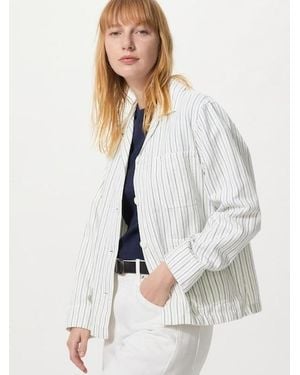 Uniqlo Linen Blend Coverall (Striped) - White