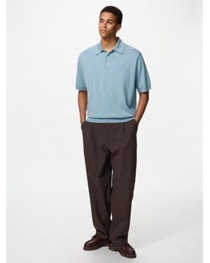 Uniqlo Pleated Relaxed Wide Trousers - Blue