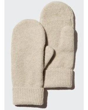Uniqlo Heattech Soufflé Yarn Thermo Fäustlinge - Weiß