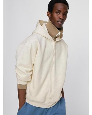 Uniqlo Sweat Oversized Full-Zip Hoodie - Natural
