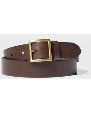 Uniqlo Italian Leather Garrison Belt - Brown