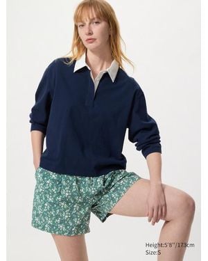 Uniqlo Pantalón Corto Confort Estampado - Azul