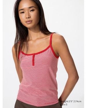 Uniqlo Canotta Soft Modal A Righe - Rosa
