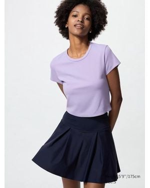 Uniqlo T-Shirt Airism Soft Taglio Corto - Blu