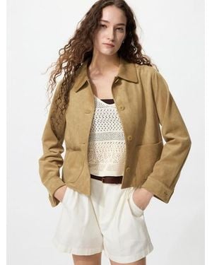 Uniqlo Suede Effect Short Jacket - Natural