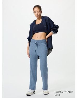 Uniqlo Pantalón Punto Canalé - Azul