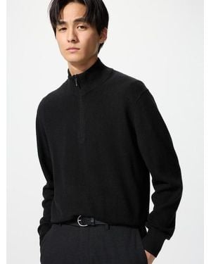 Uniqlo 100% Cashmere Half-Zip Jumper - Black