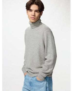 Uniqlo 100% Cashmere Turtleneck Jumper - Grey
