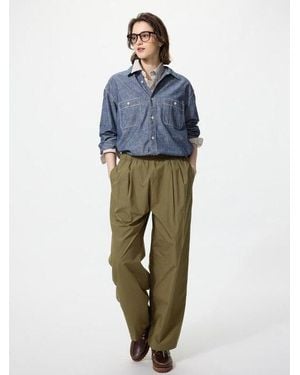 Uniqlo Cotton Volume Easy Trousers (Longer) - Green