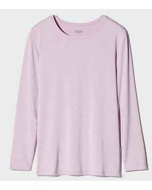 Uniqlo Heattech Crew Neck T-Shirt - Pink