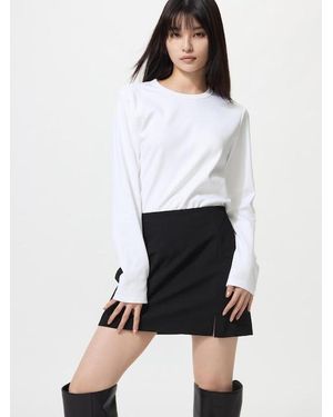 Uniqlo Smooth Stretch Cotton T-Shirt (Long Sleeve) - White