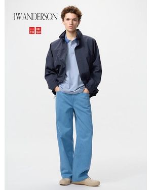 Uniqlo Wide Straight Colour Jeans - Blue
