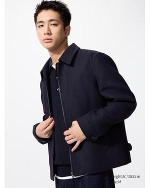 Uniqlo Single Collar Short Blouson - Blue