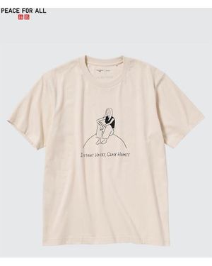 Uniqlo Algodón Peace For All Camiseta Estampado Gráfico (Yu Nagaba) - Neutro