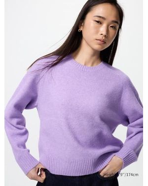 Uniqlo Soufflé Yarn Crew Neck Jumper - Purple