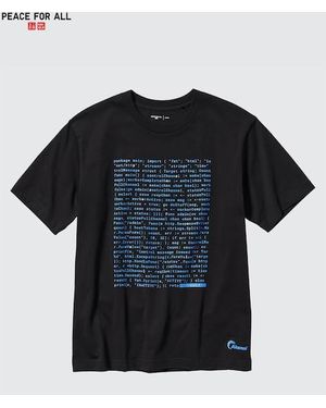 Uniqlo Peace For All Camiseta Estampado Gráfico (Akamai Technologies) - Negro