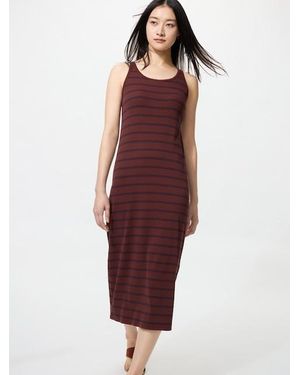 Uniqlo Ribbed Bra Dress (Sleeveless, Striped) - Red
