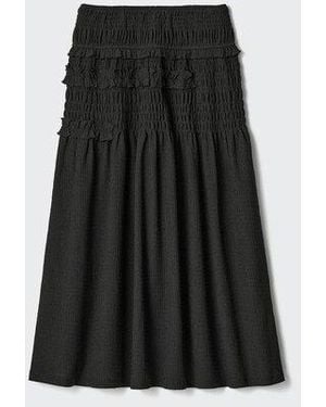 Uniqlo Falda Fruncida - Blanco