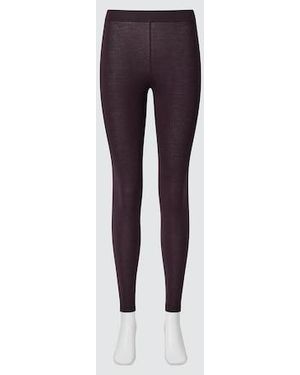 Uniqlo Heattech Extra Warm Cashmere Blend Leggings - Purple