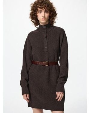 Uniqlo 100 Lammwolle Minikleid - Schwarz