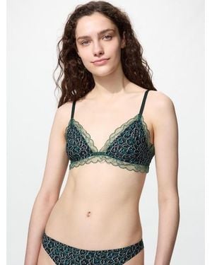 Uniqlo Sujetador Sin Aros Encaje - Verde
