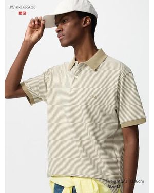 Uniqlo Dry Piqué Polo Shirt (Narrow Striped) - Natural