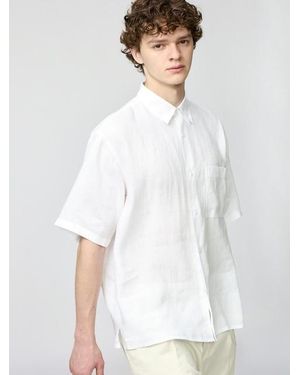 Uniqlo 100% Premium Linen Oversized Shirt - White