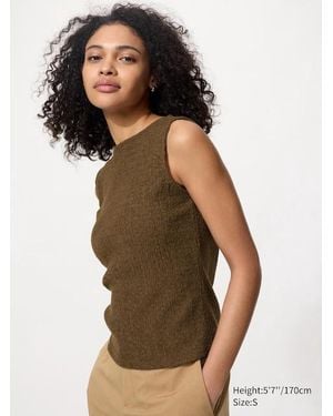 Uniqlo Camiseta Cuello Barco (Sin Mangas) - Marrón