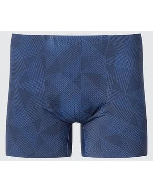 Uniqlo Airism Seamless Boxer Briefs (Printed) - Blue