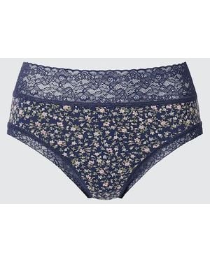 Uniqlo Bragas Cintura Alta Flores - Azul