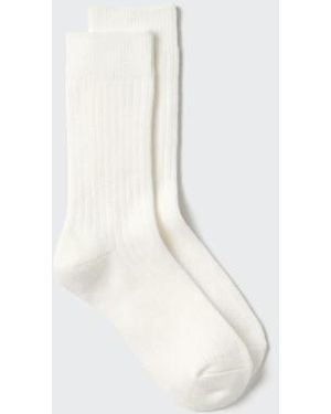 Uniqlo Heattech Socks (Ribbed) - White