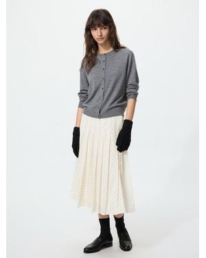 Uniqlo Chiffon Pleated Midi Skirt (Printed) - Multicolour
