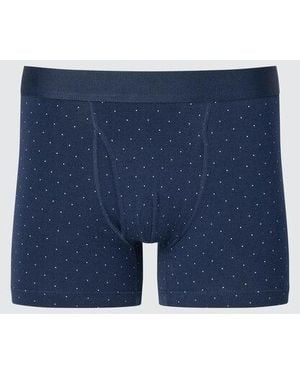 Uniqlo Cotton Boxer Briefs (Dotted) - Blue