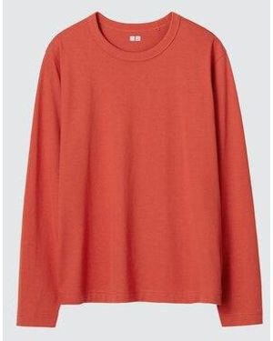 Uniqlo 100% Supima Cotton T-Shirt (Long Sleeve) - Red