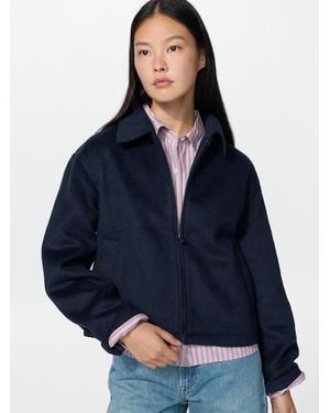 Uniqlo Brushed Short Blouson - Blue