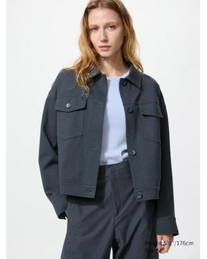 Uniqlo Jersey Relaxed Jacket - Blue