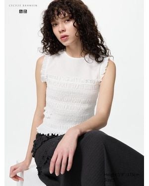 Uniqlo Shirring T-Shirt (Sleeveless) - White