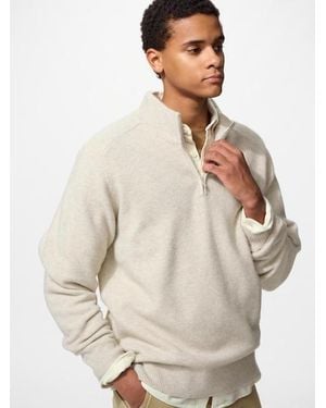 Uniqlo Soufflé Yarn Half-Zip Jumper - Natural