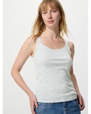 Uniqlo Soft Modal Sleeveless Top (Lace Pointelle) - Grey