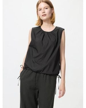 Uniqlo Baumwollmix Bluse (Ärmellos) - Schwarz